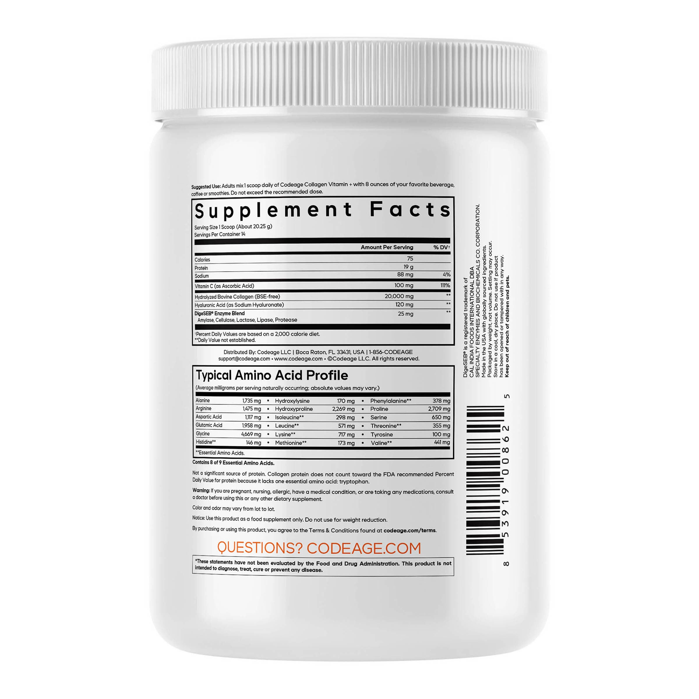 Multi Collagen + Gut Blend Collagen Peptides + Probiotics - 90 Capsules (30 Servings)  | GNC